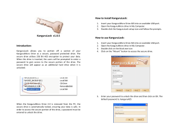 Kanguru MicroDrive AES Secure Drive Quick Start Guide | Manualzz