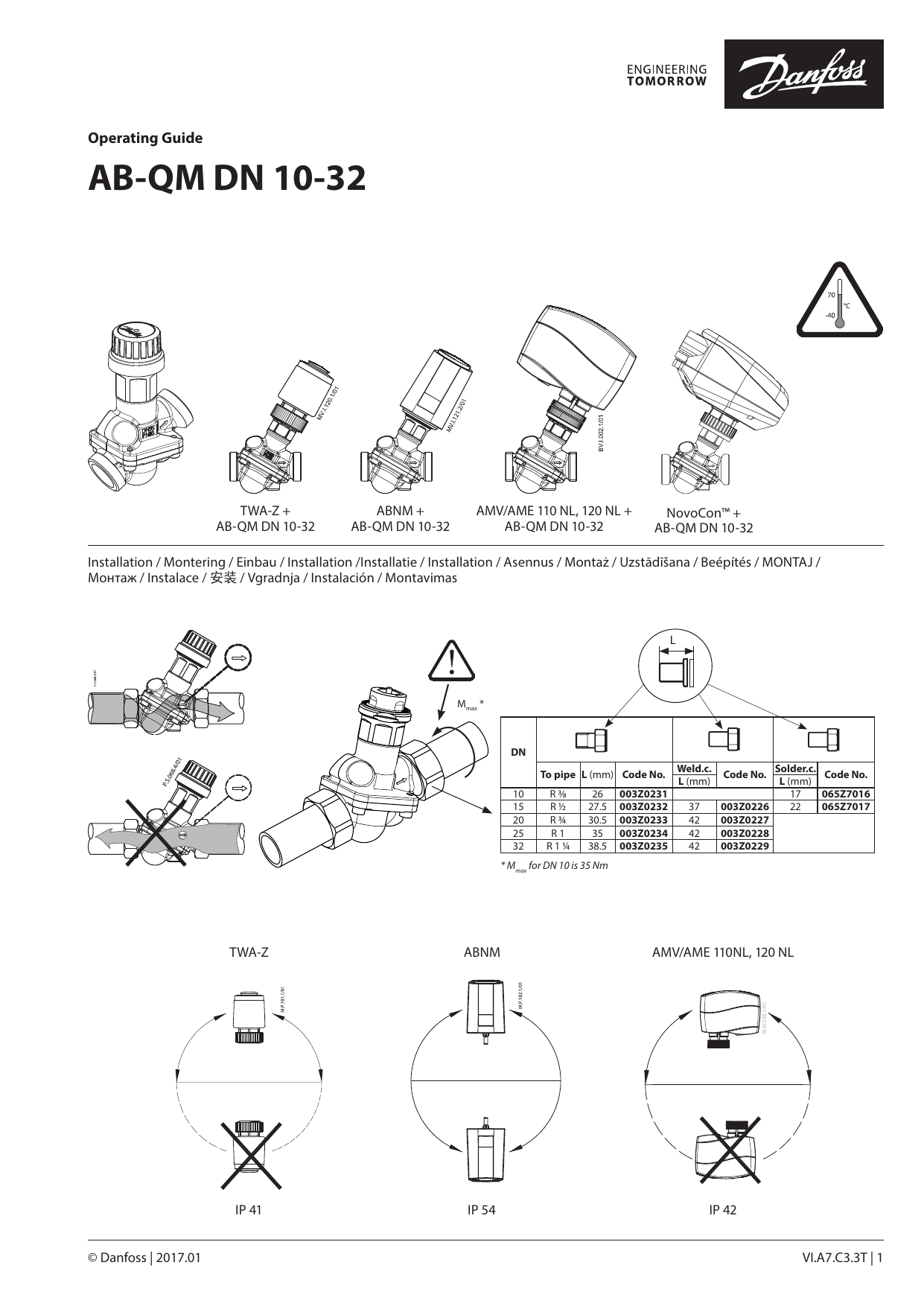Danfoss AB-QM DN 10-32 (Gen.2011) Operating instructions | Manualzz?