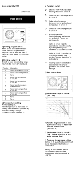 Danfoss ECL 9600 - Operating Instructions, User Guide | Manualzz.Com