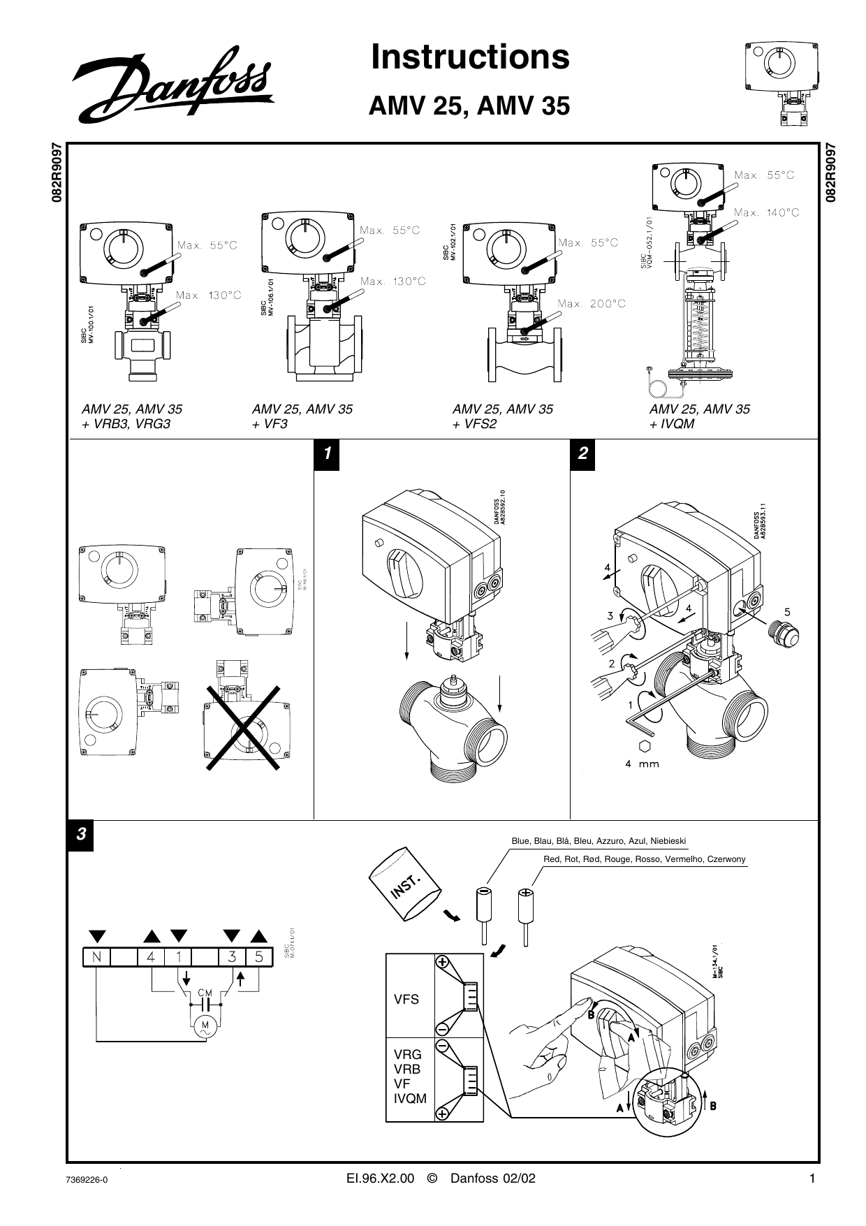 Danfoss AMV 25, AMV 35 Operating instrustions | Manualzz
