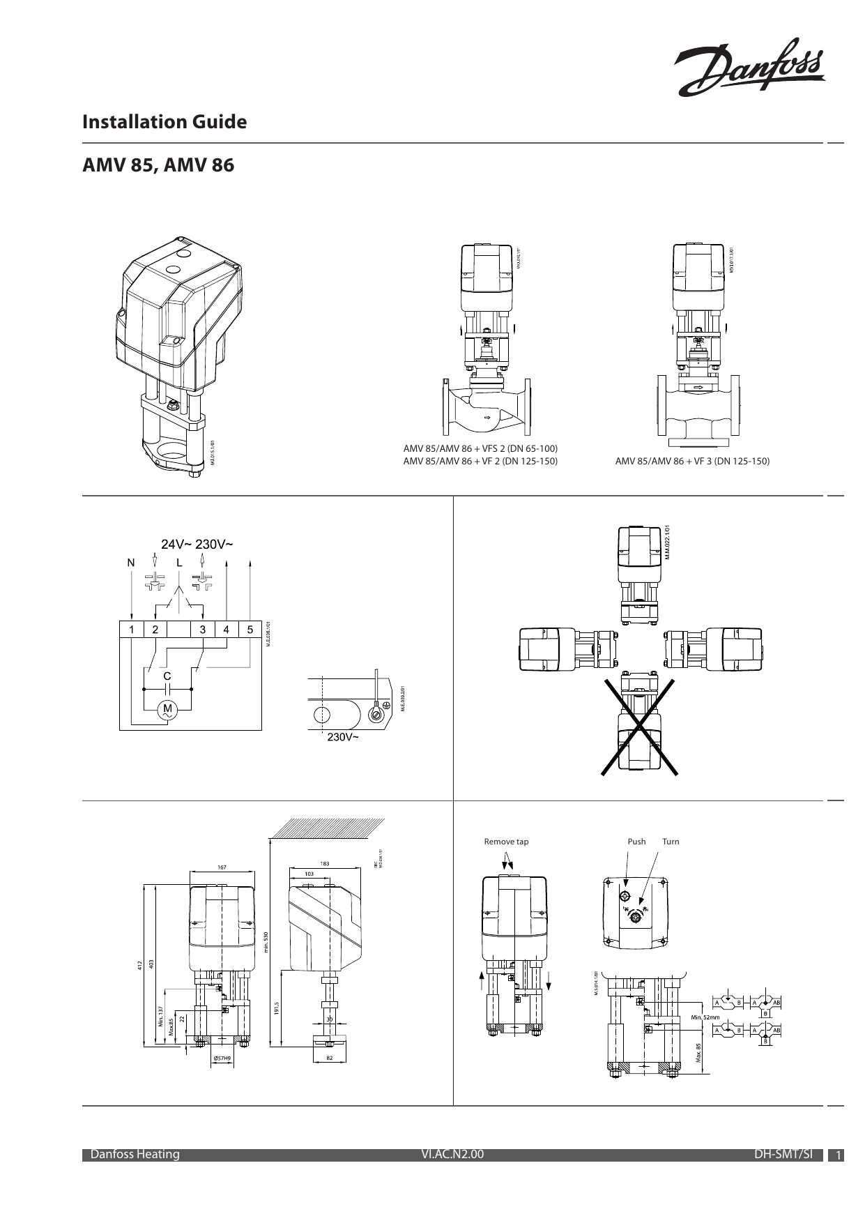 Danfoss AMV 85, AMV 86 Operating Guide | Manualzz