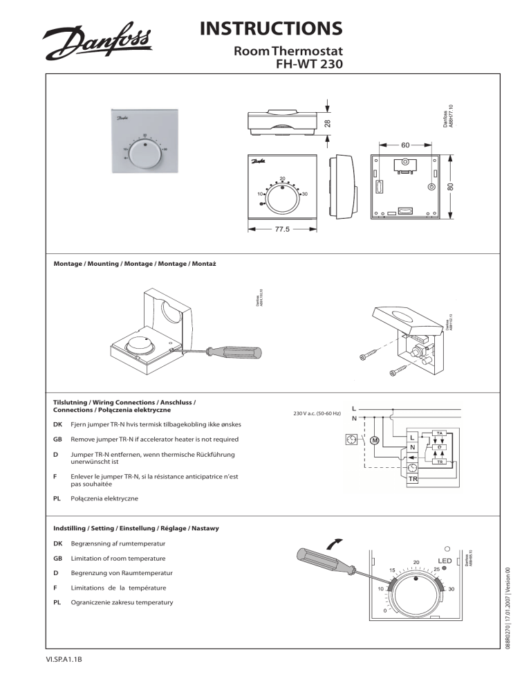 Danfoss Timer module FHWN, Connection box Installation guide Manualzz
