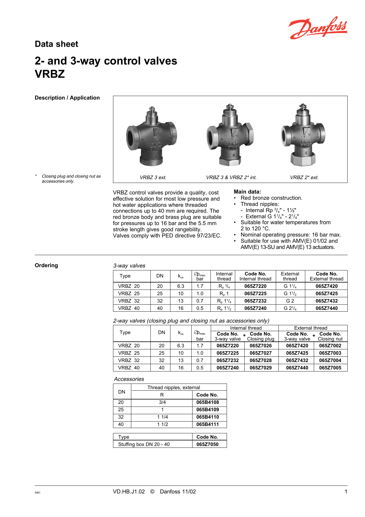 Danfoss Vrbz Datasheet Manualzz