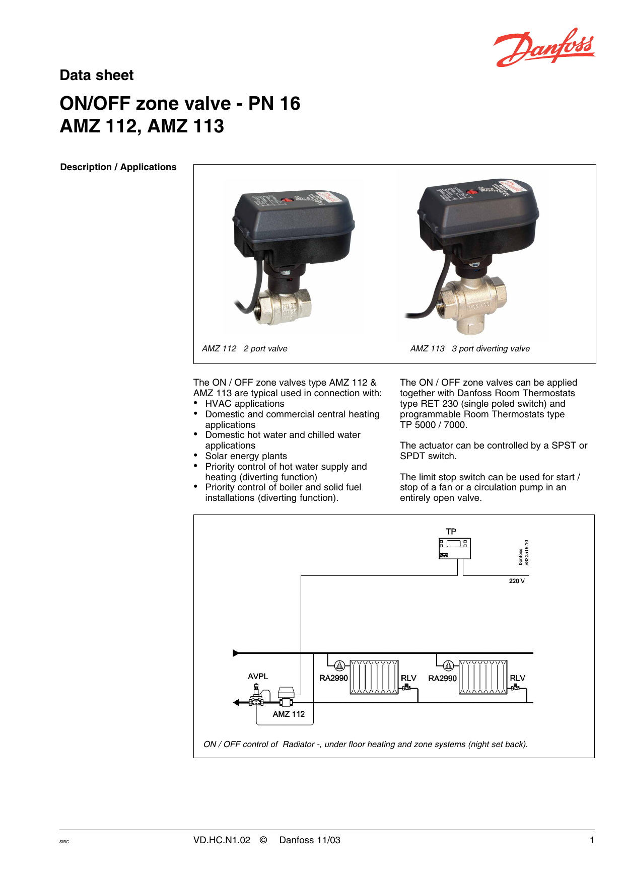 Amz 112 danfoss схема подключения