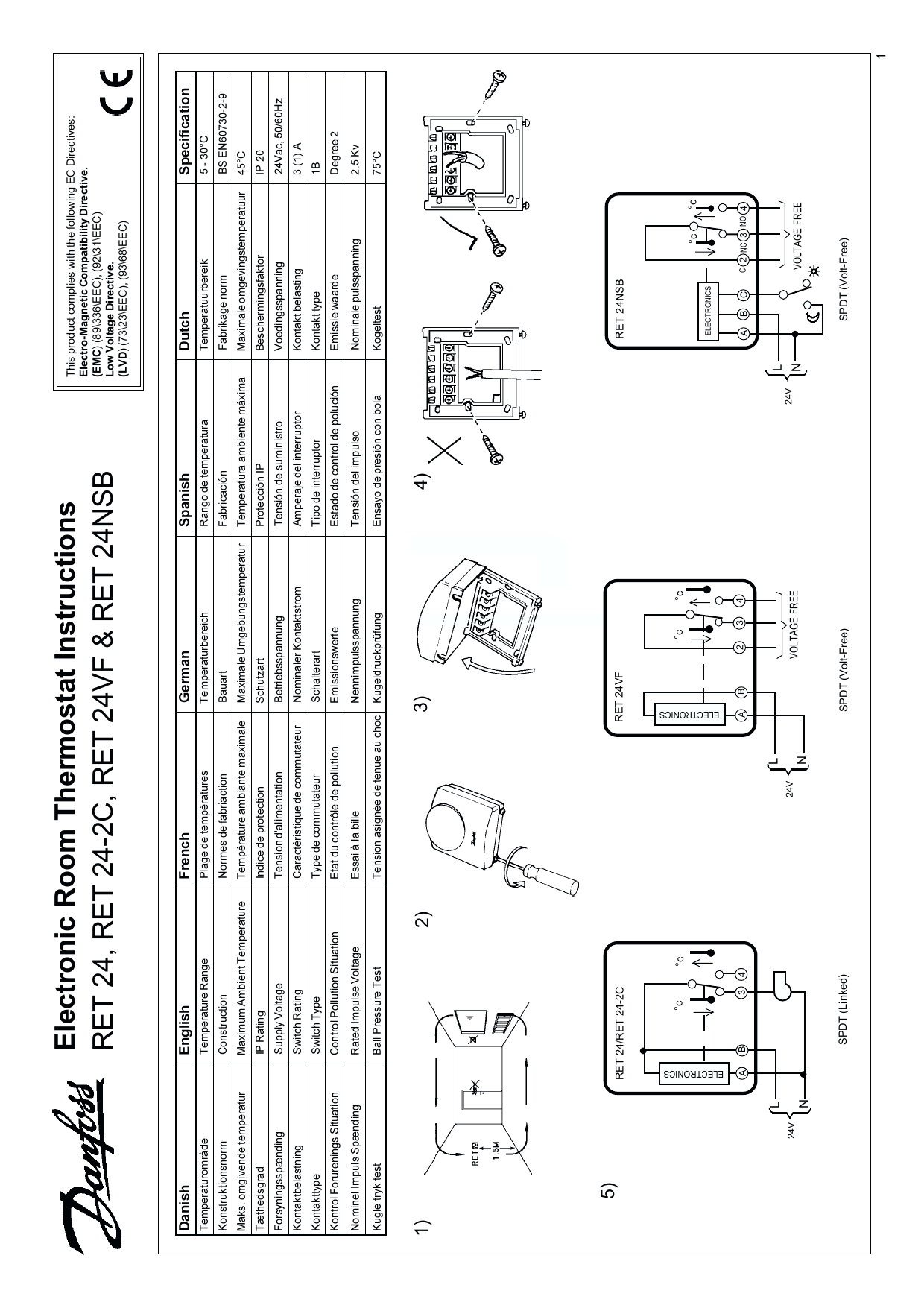 Danfoss RET 24 Installation Guide | Manualzz