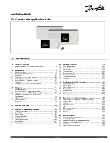 Danfoss ECL Comfort 310 Operating Guide | Manualzz