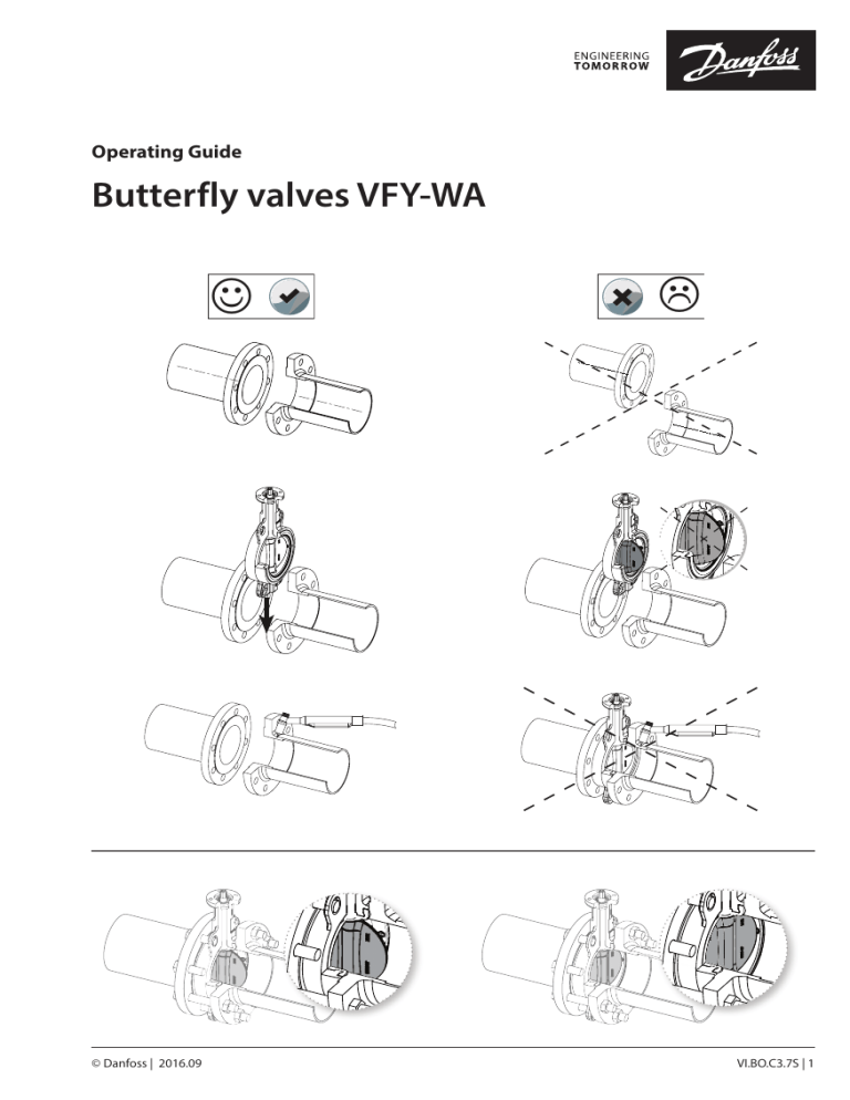Danfoss Butterfly valves VFY-WA Operating instructions | Manualzz