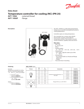 Danfoss Avt Vgu Data Sheet Manualzz