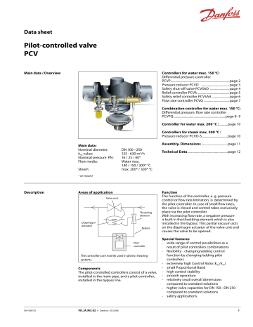 Danfoss PCV Data Sheet | Manualzz