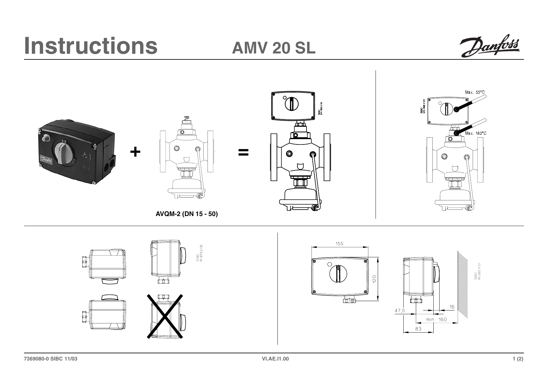 Danfoss AMV 20 SL Operating instructions | Manualzz