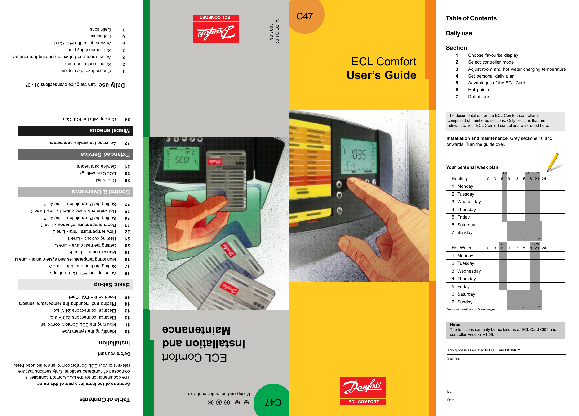 Danfoss ECL Comfort 300 - C47 Operating Instructions | Manualzz