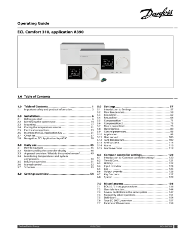 Danfoss ECL Comfort 310 Operating Guide | Manualzz