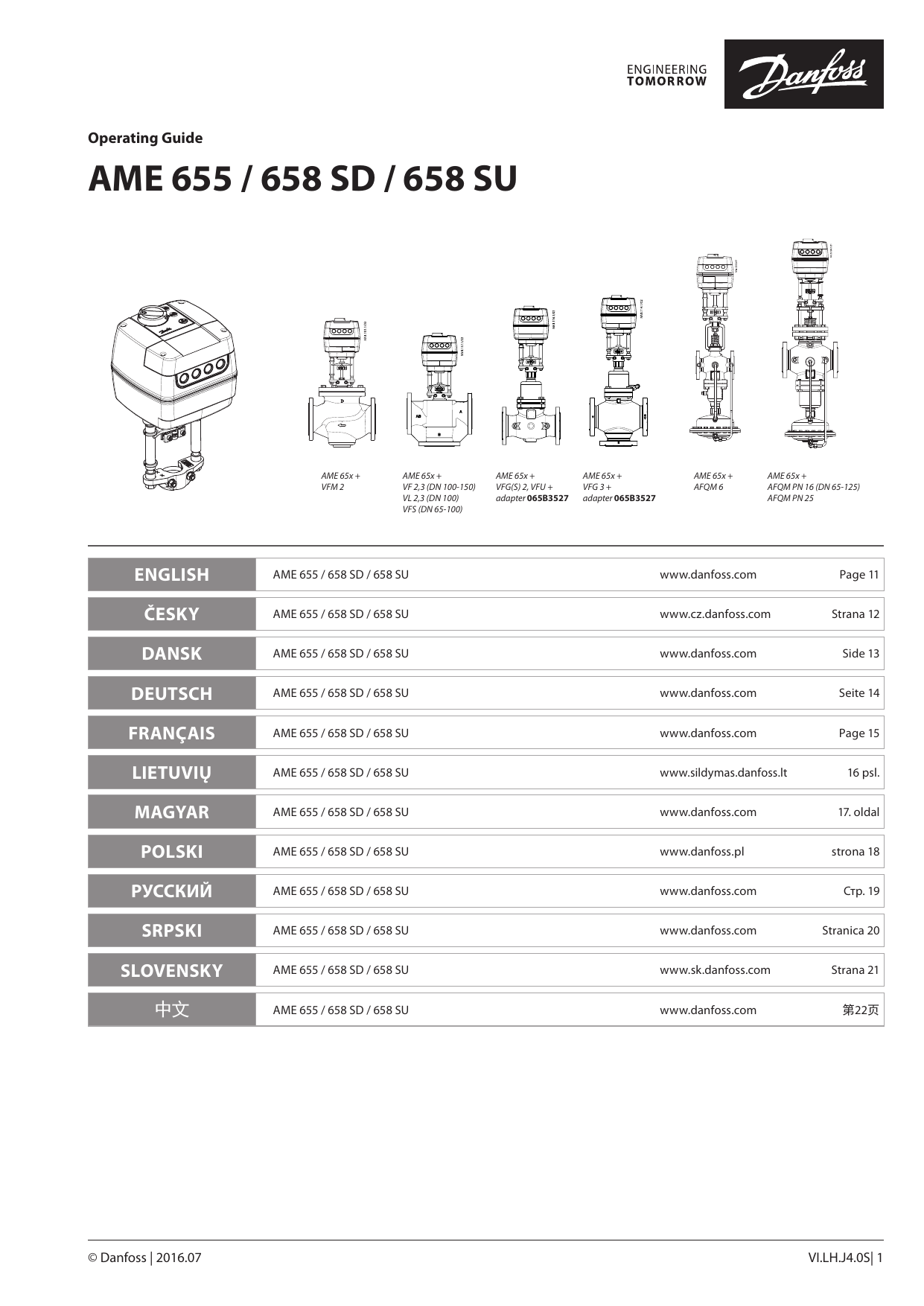 Danfoss Ame 655 658sd 658su Mode D Emploi Manualzz