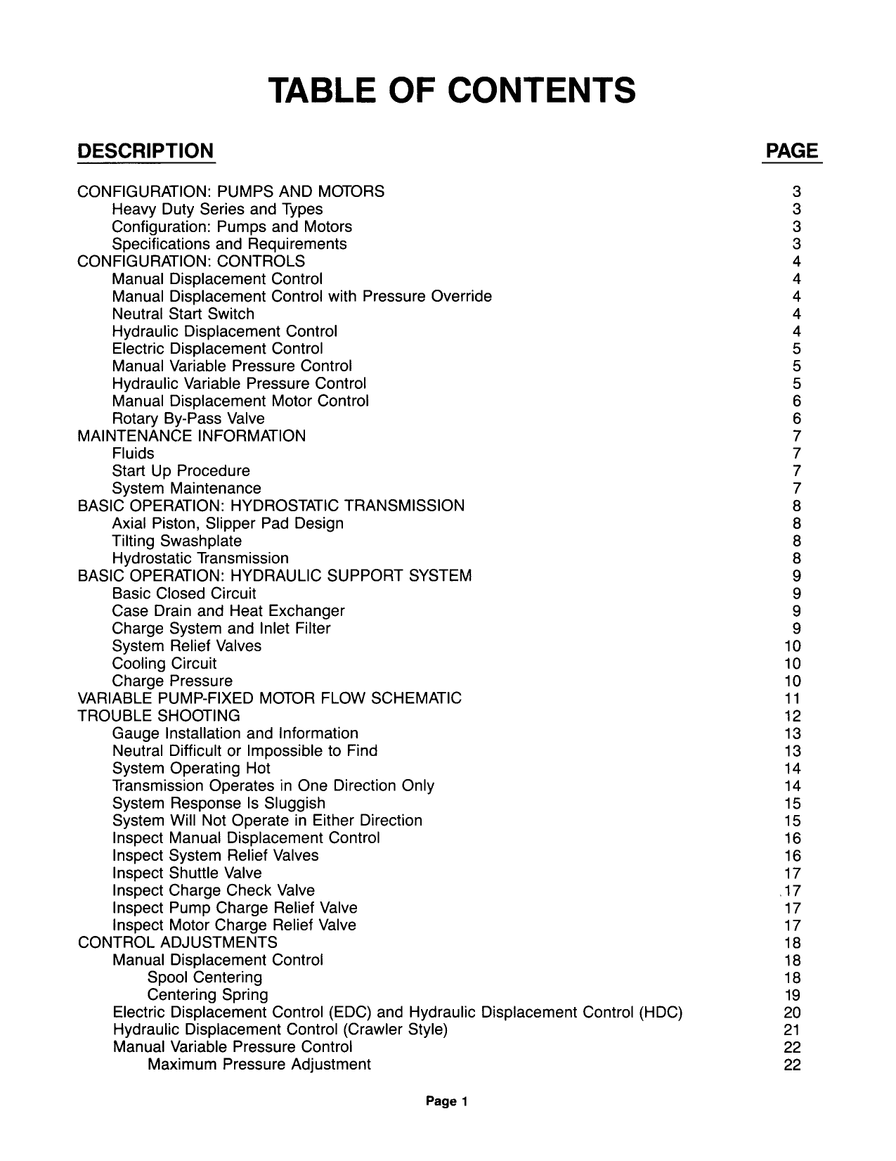 Danfoss Series 20 Variable Pump and Fixed Motor Service guide | Manualzz