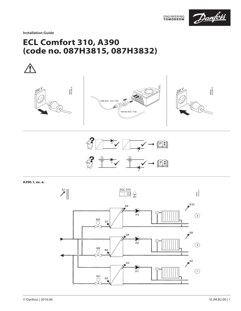 Danfoss ECL Comfort 310 Installation guide | Manualzz