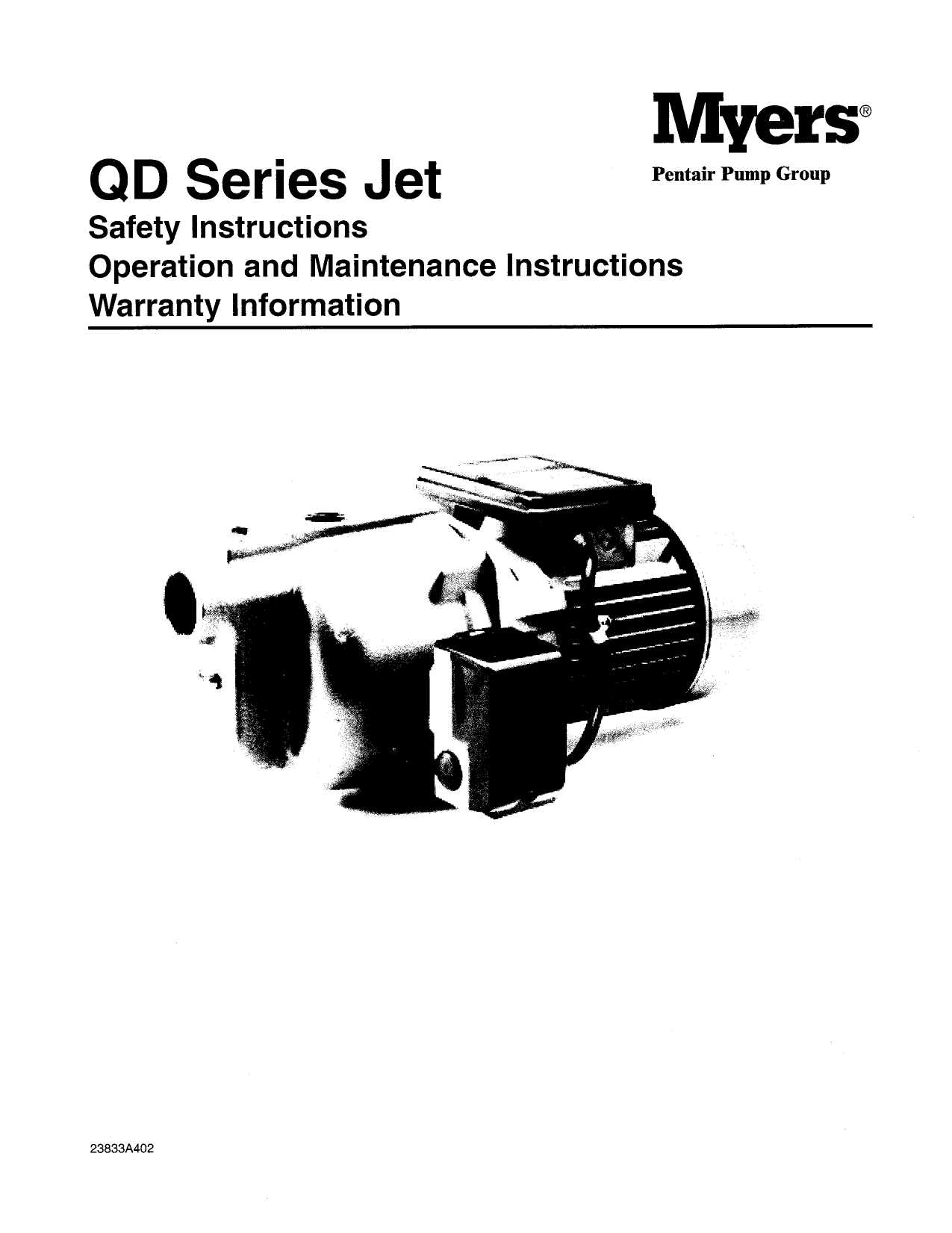 MYERS QD Series Owner's manual Manualzz