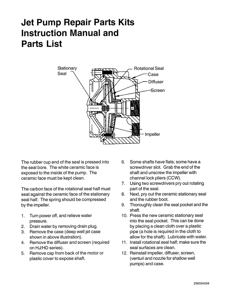 Myers Jet Pump Owner's Manual