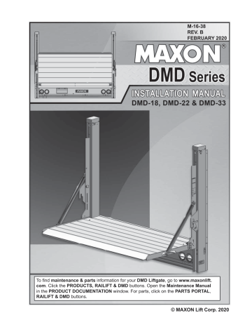 Maxon Dmd 22 Installation Manual