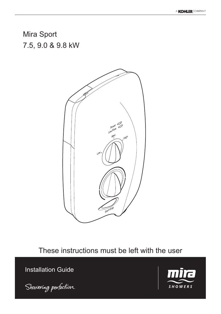 Mira Sport, Sport Max, Sport Thermostatic User manual Manualzz