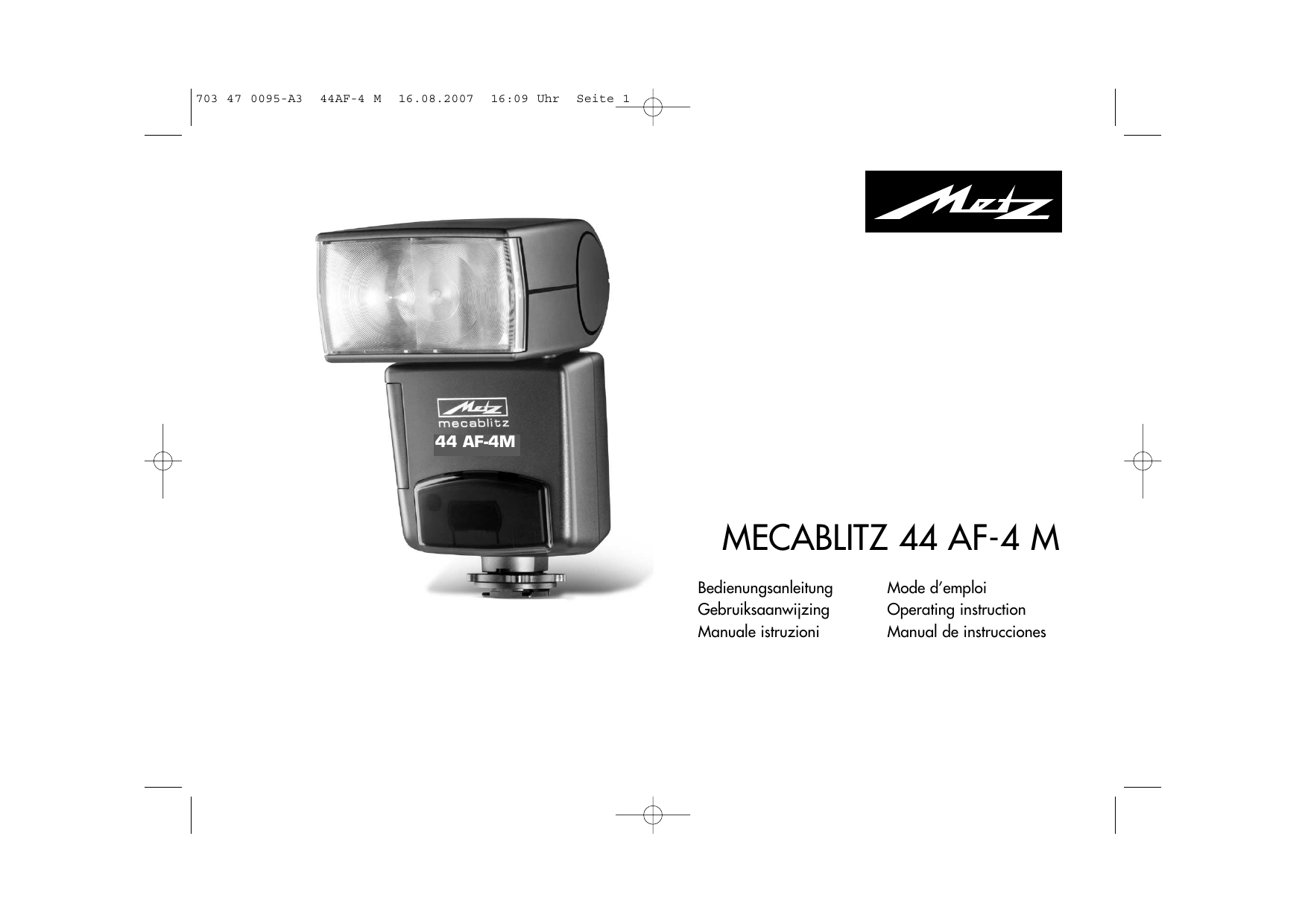 Flash Metz Mecablitz 34 AF-3M TTL Per Fotocamere Minolta Dynax A Pellicola 333305938035