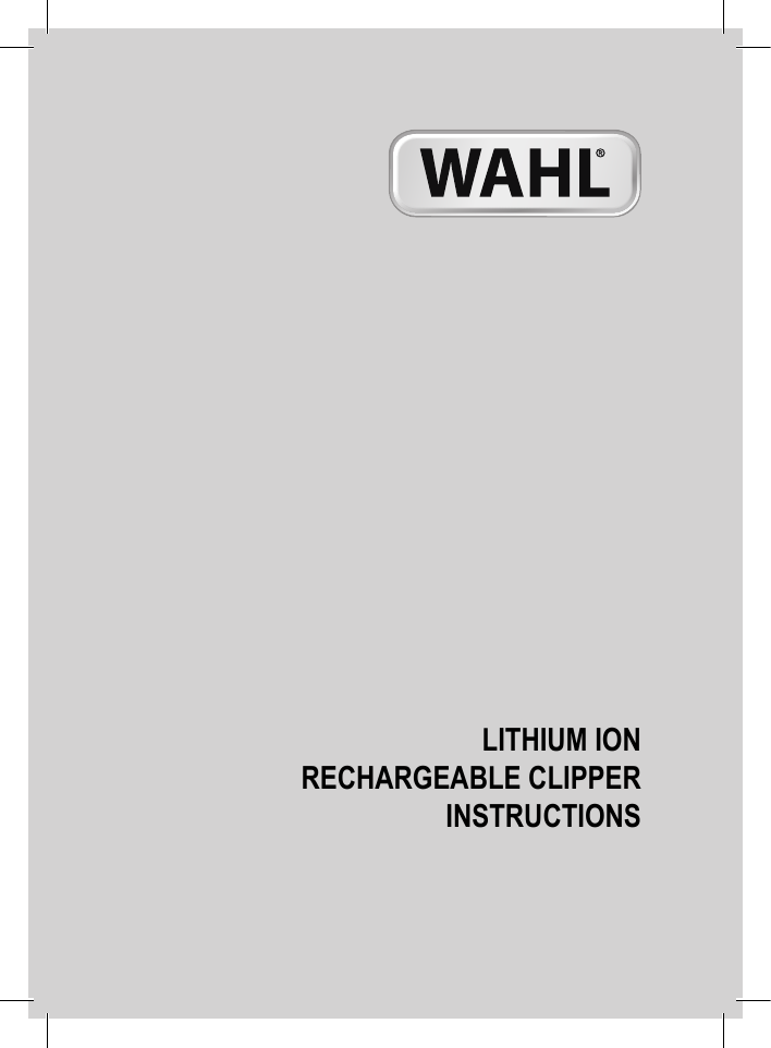 wahl lithium ion manual