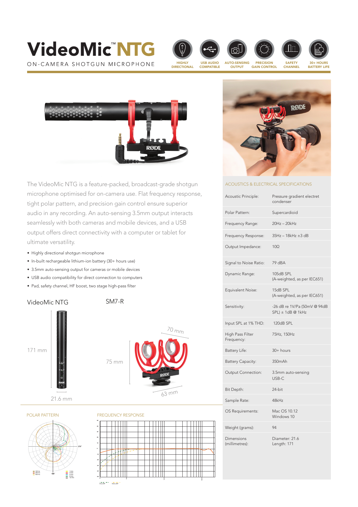 Rode Microphones Videomic Ntg On Camera Shotgun Microphone Datasheet Manualzz