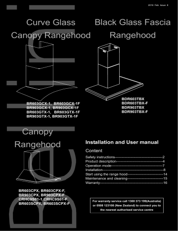 bellini recirculating rangehood