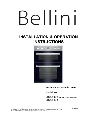 Bellini 60cm 60l black deals 8 function built in oven