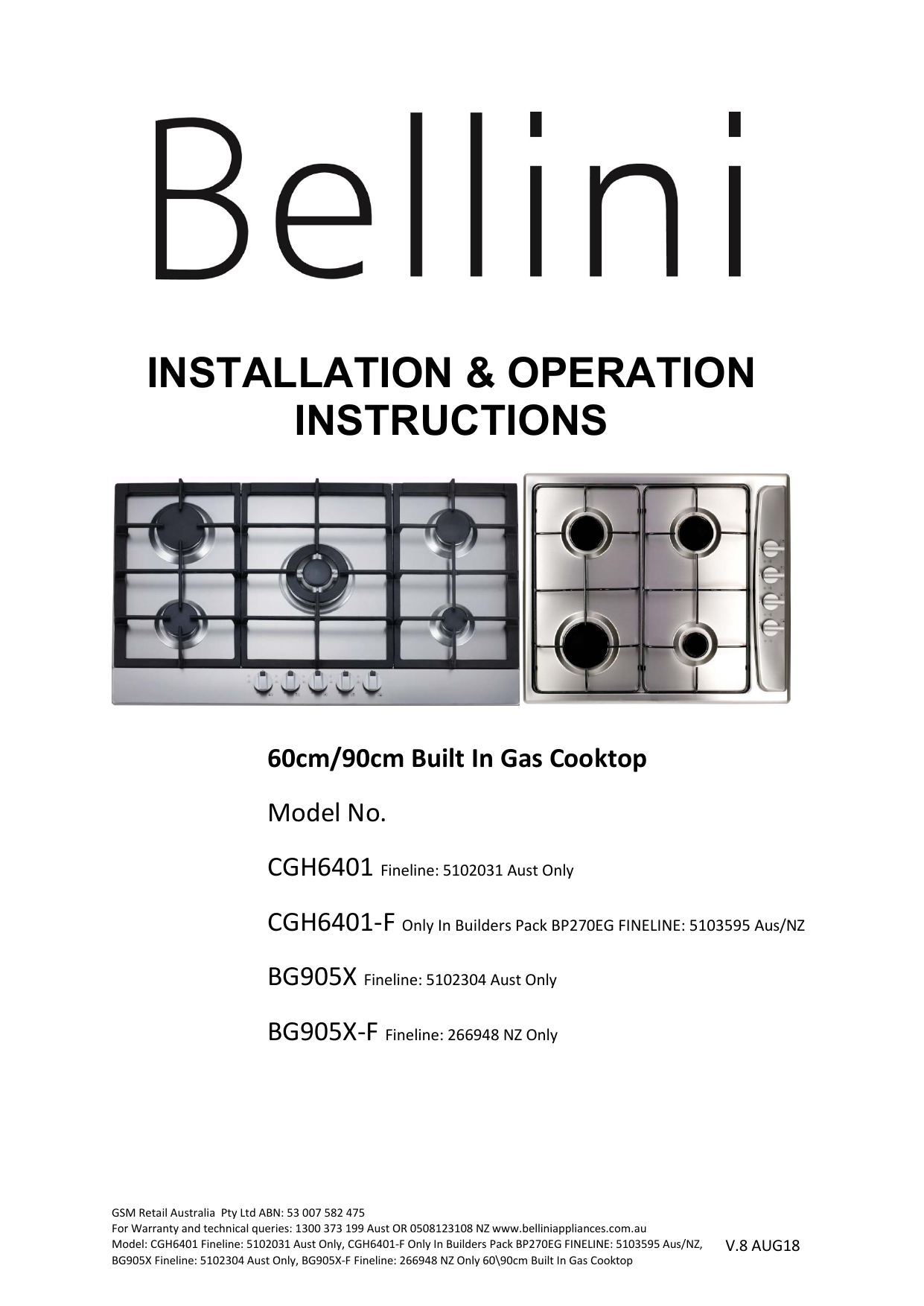 Bellini CGH6401 User guide Manualzz