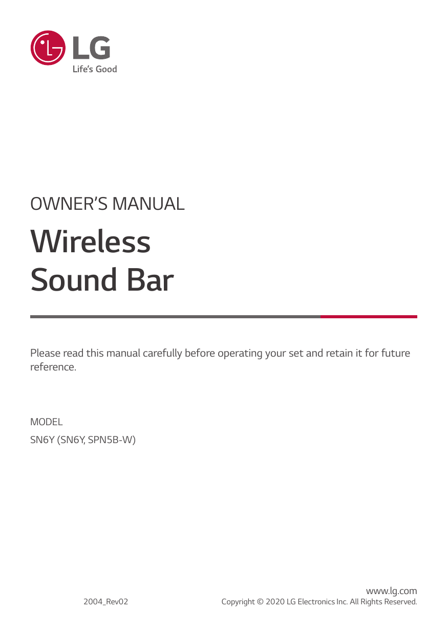LG SN6Y Owner's manual | Manualzz