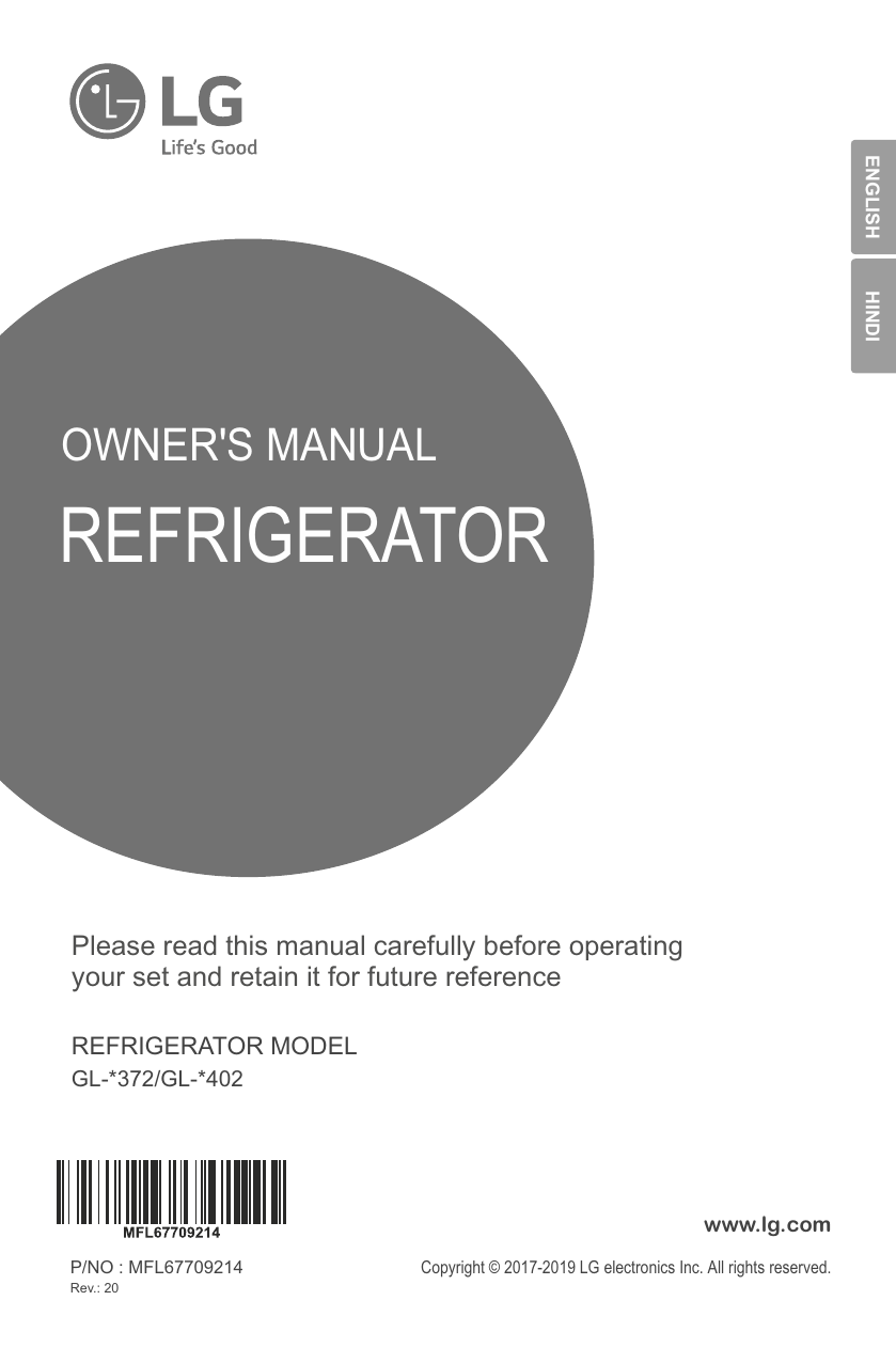 Lg Gl T372jds3 Gl T402jds3 Gl T372jrs3 Gl T402jrs3 Owner S Manual Manualzz