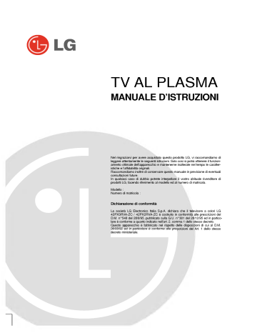 LG 42PX3RVA Manuale utente | Manualzz