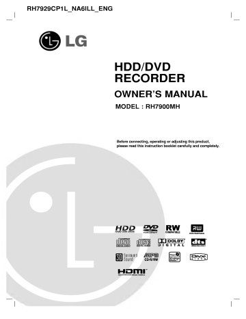 LG RH7929CP1L Owner's Manual | Manualzz