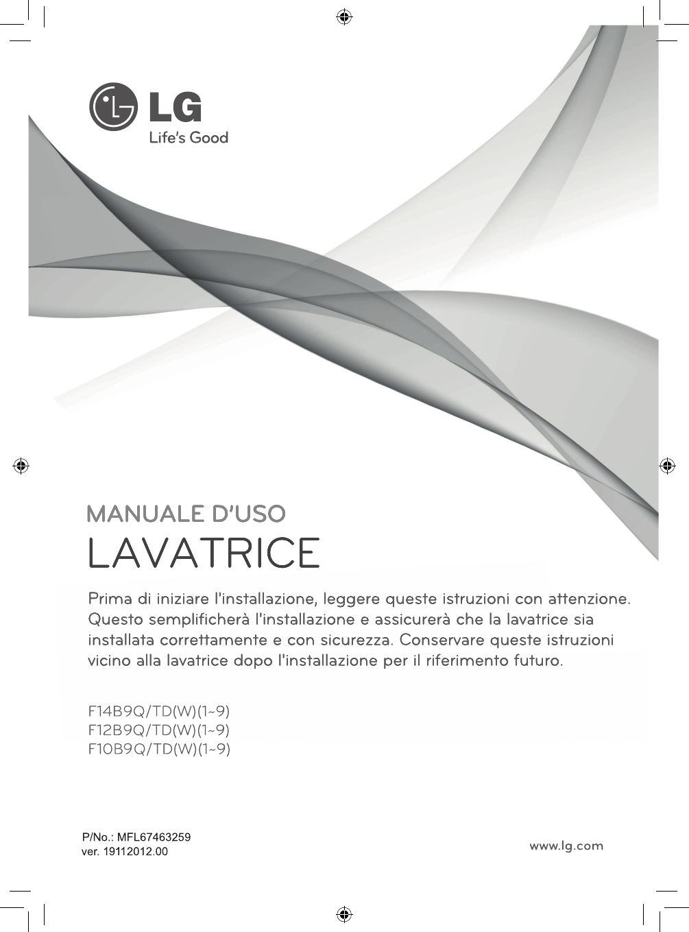 LG F10B9QD Manuale utente | Manualzz