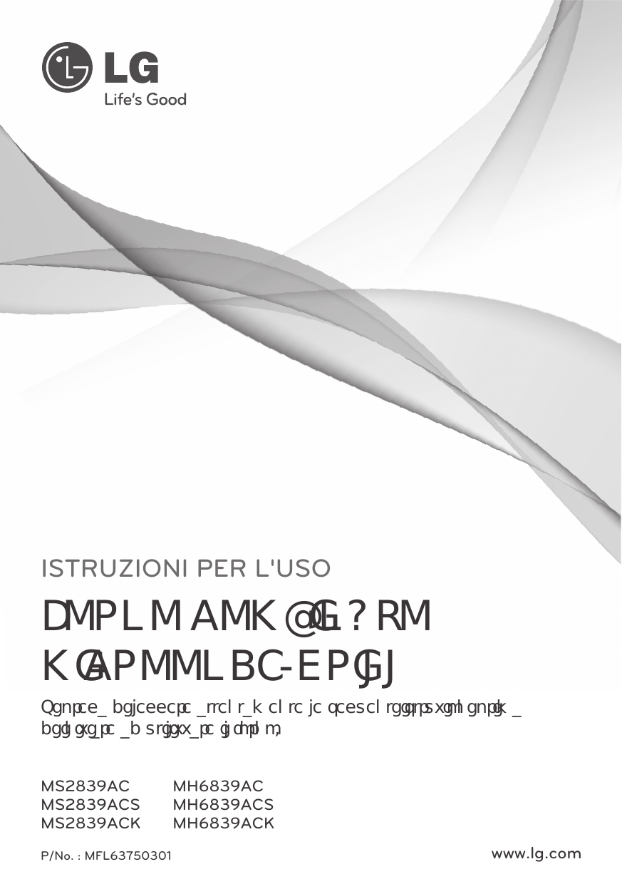 LG MH6839ACK Manuale utente | Manualzz