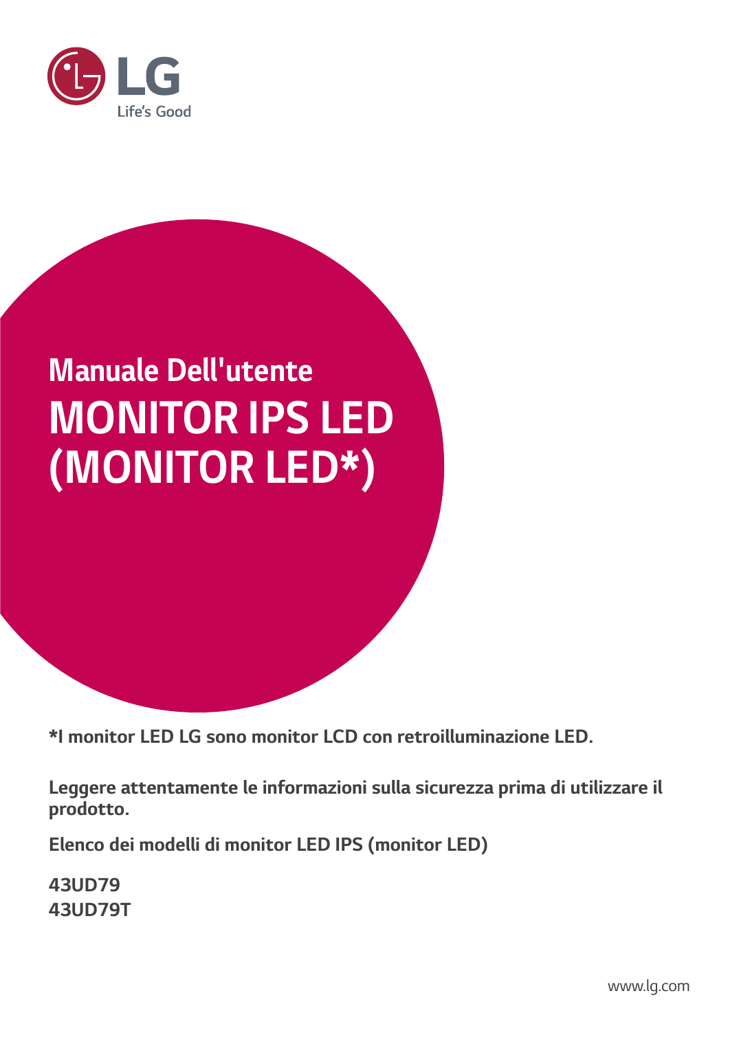 LG 43UD79-B Manuale utente | Manualzz