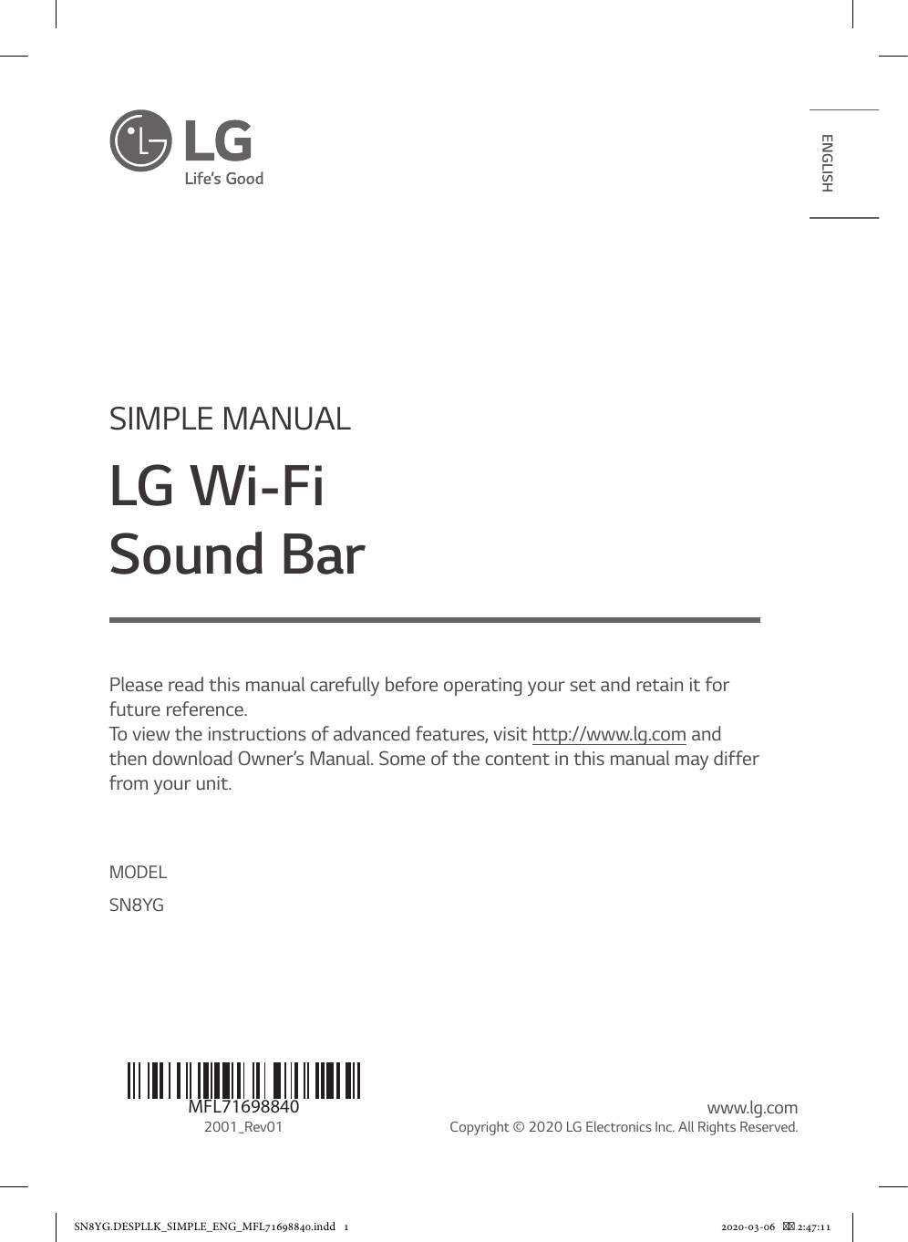 Lg Sn8yg Owner S Manual Manualzz