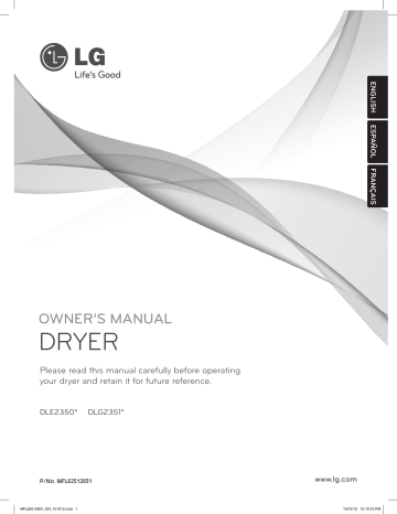 LG DLE2350R Owner's manual | Manualzz