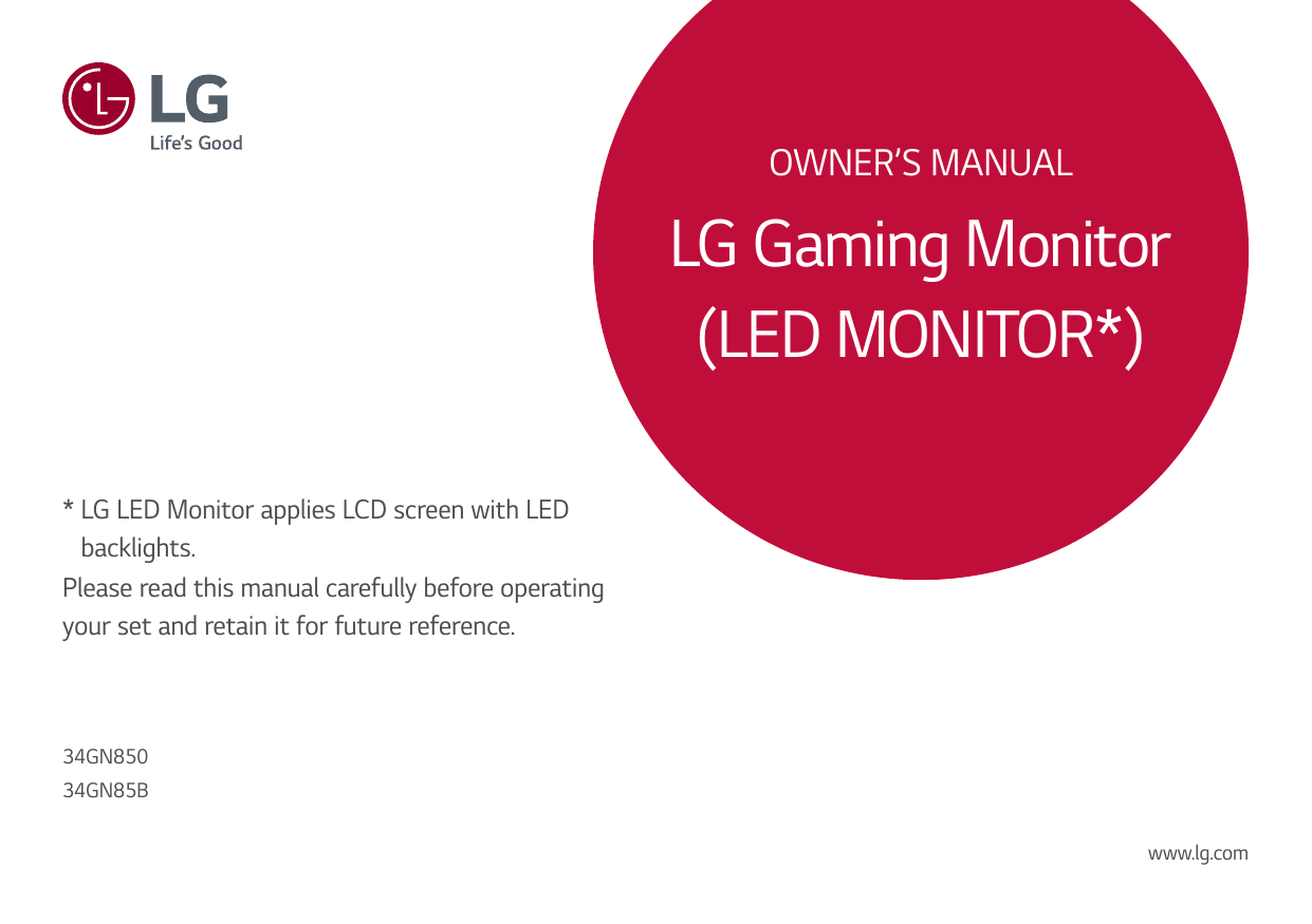 Lg 34gn850 B Owner S Manual Manualzz