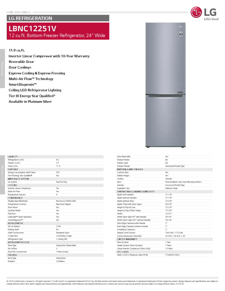 Lg Lbncv Specification Manualzz