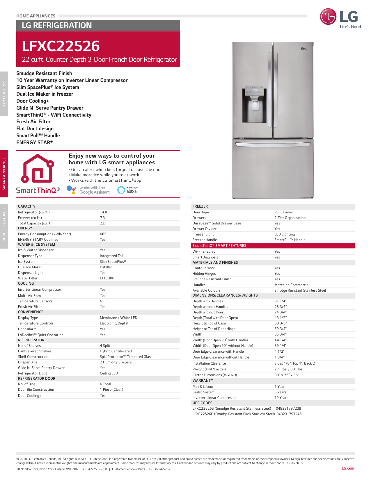Lg Lfxc22526s Lfxc22526d Specification Manualzz