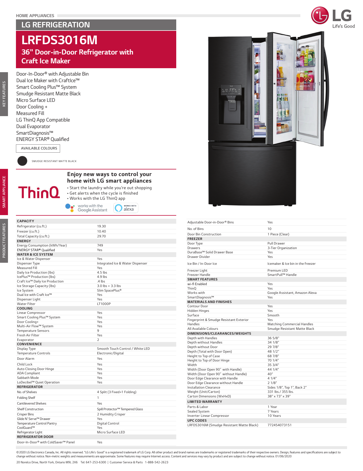 Lg Lrfds3016m Specification Manualzz