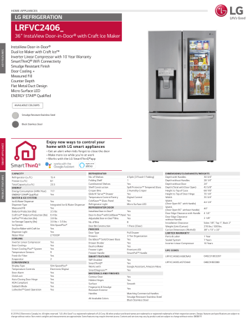 Lg Lrfvc2406d Lrfvc2406s Specification Manualzz