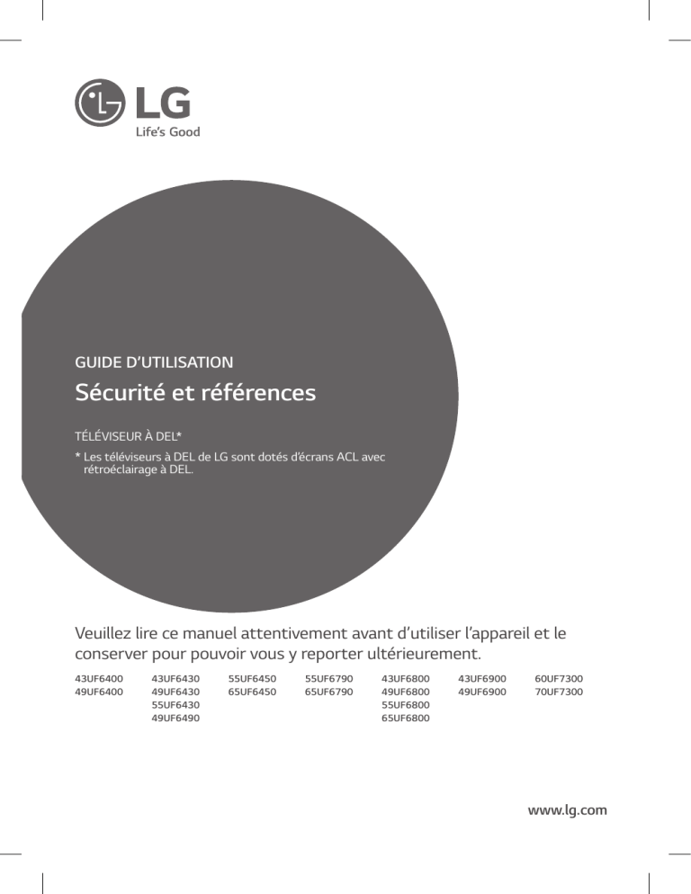 LG 60UF7300, 70UF7300 Owner's manual | Manualzz