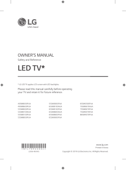 LG 55SM8600PUA - Owner's manual, Quick Setup guide, User manual