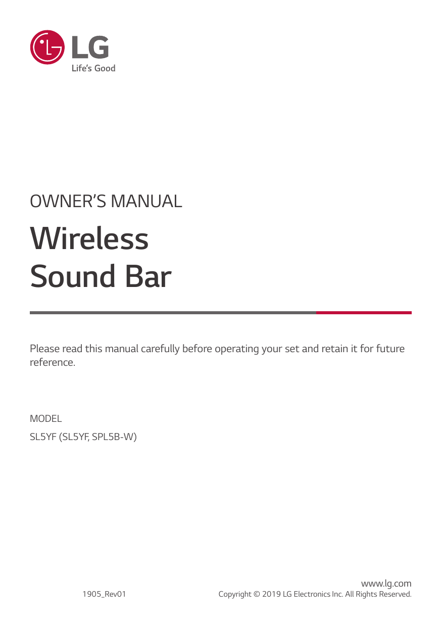 LG SL5YF Owner's manual | Manualzz