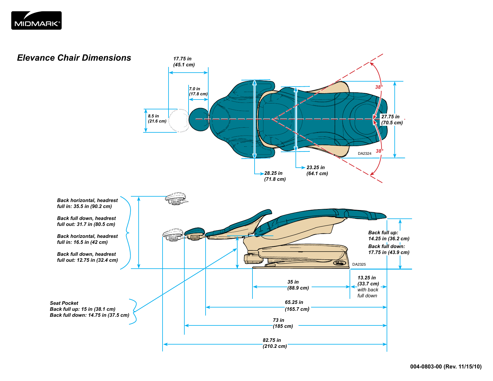 Midmark Elevance® Dental Chair Specification Manualzz