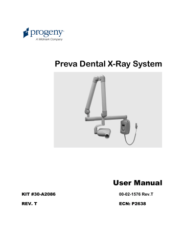 Midmark Preva Dental X-Ray System, Preva Intraoral X-ray System User