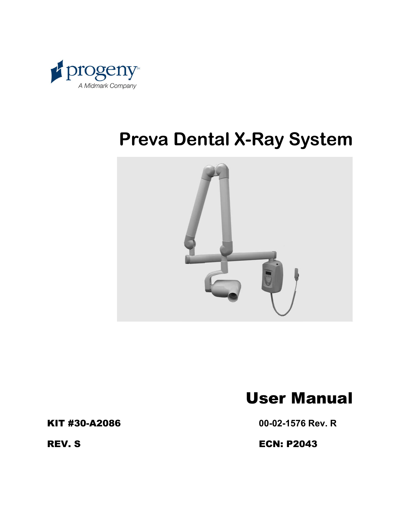 Midmark Preva Dental X-Ray System, Preva Intraoral X-ray System User