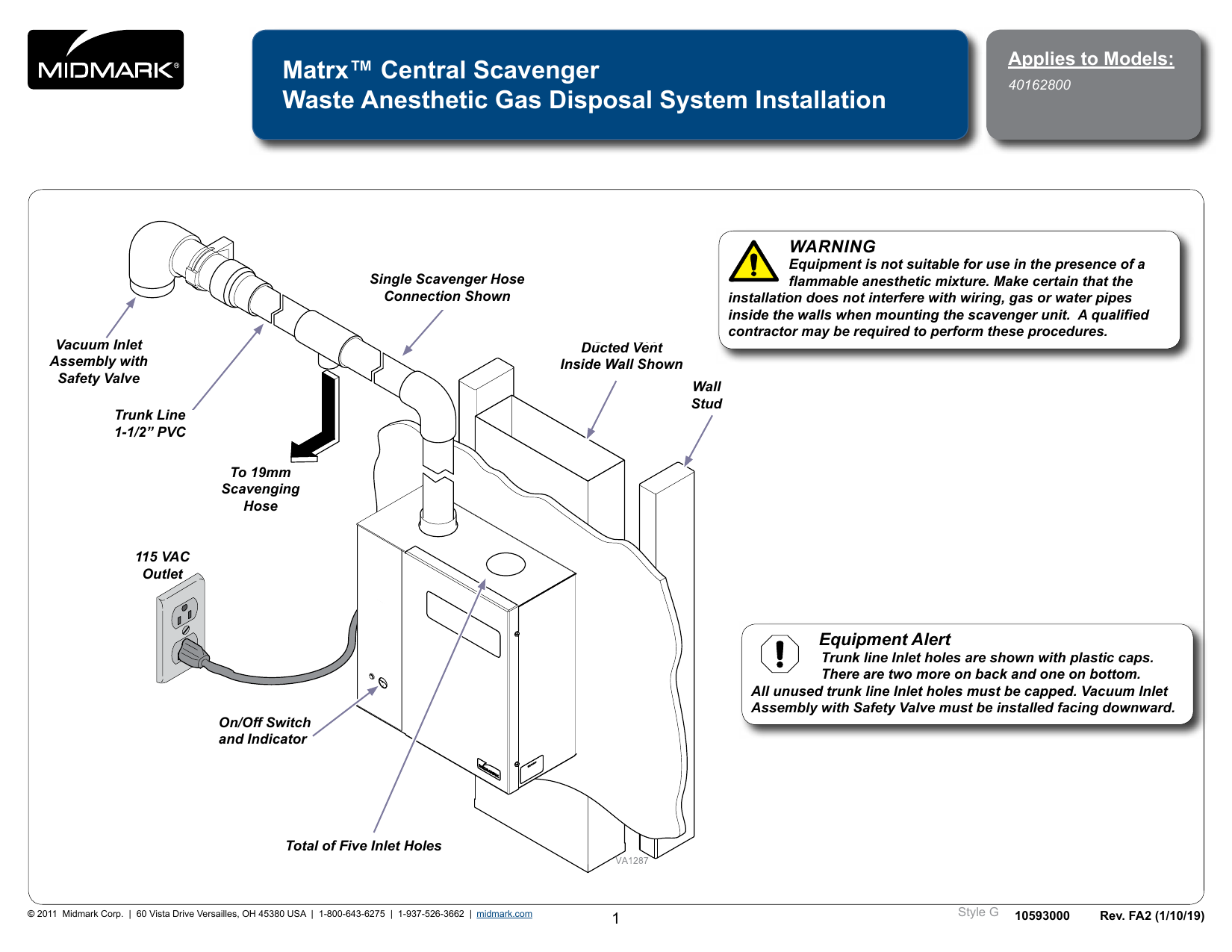 Midmark Scavenging Systems Installation guide Manualzz